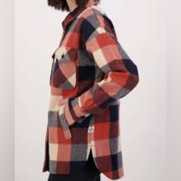 Members Mark Plaid SHACKET With Pockets Sz Small Brown Navy Multicolor - Picture 2 of 13